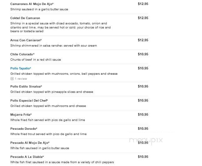 El Tapatio Mexican Restaurant - Grand Island, NE menu_pic