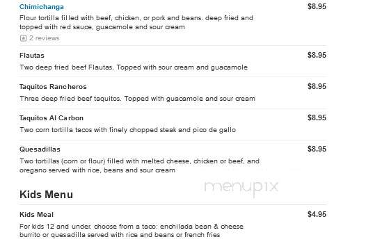 El Tapatio Mexican Restaurant - Grand Island, NE menu_pic