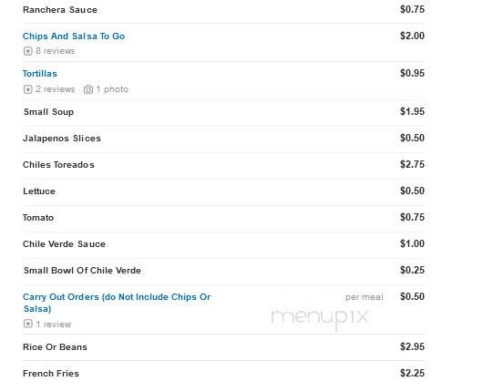 El Tapatio Mexican Restaurant - Grand Island, NE menu_pic
