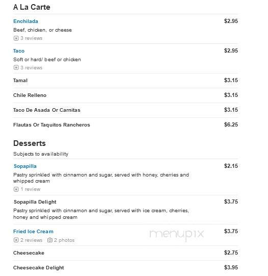 El Tapatio Mexican Restaurant - Grand Island, NE menu_pic