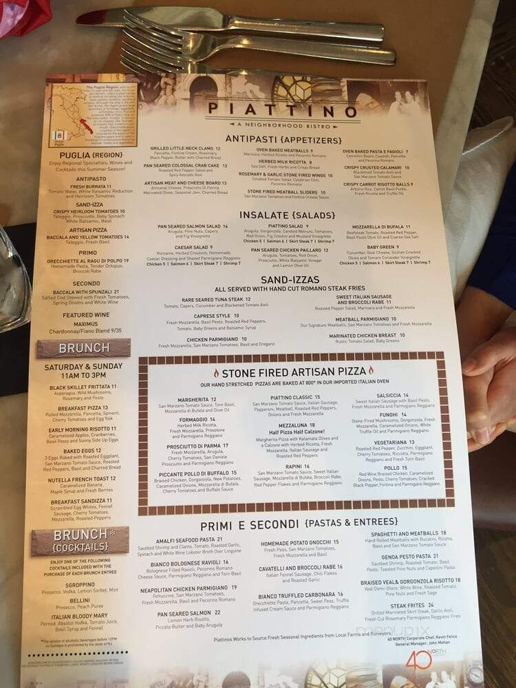 Piattino Neighborhood Bistro - Mendham, NJ menu_pic