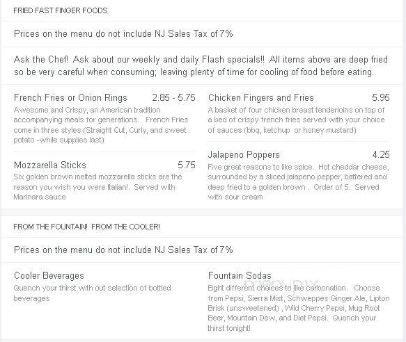 Playdrome Snack Shop - Toms River, NJ menu_pic