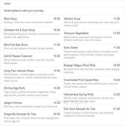 Echo Restaurant - Palm Beach, FL menu_pic