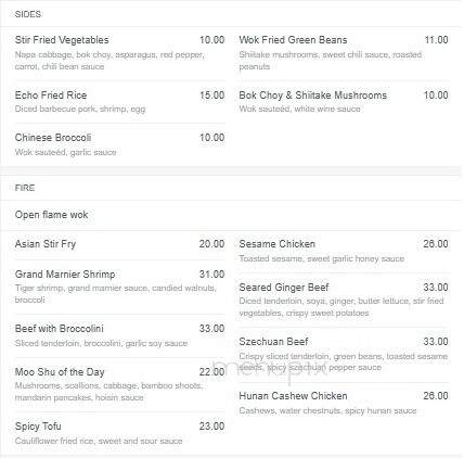 Echo Restaurant - Palm Beach, FL menu_pic