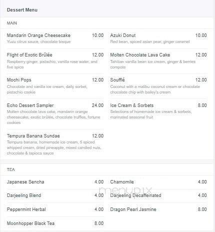 Echo Restaurant - Palm Beach, FL menu_pic