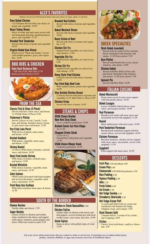 Alex's Of Berkley - Berkley, MI menu_pic