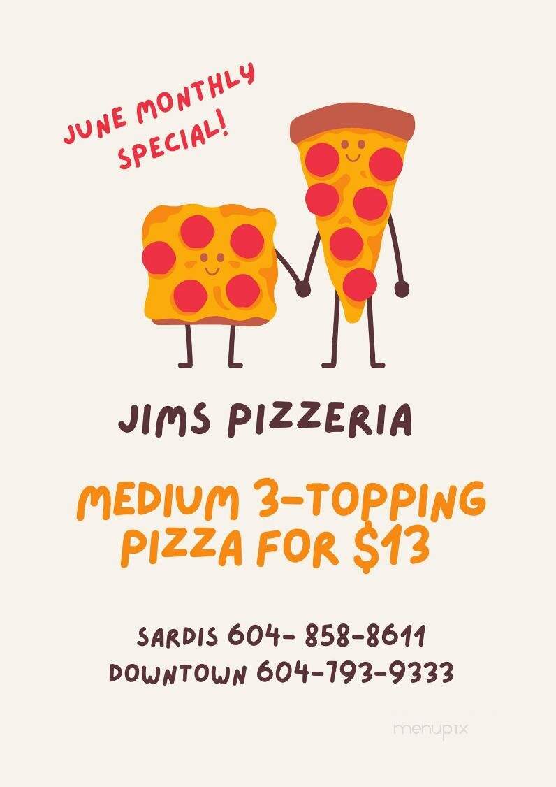 Jim's Pizzeria - Chilliwack, BC menu_pic