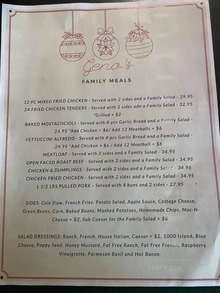 Geno's 140 Club - Bethalto, IL menu_pic