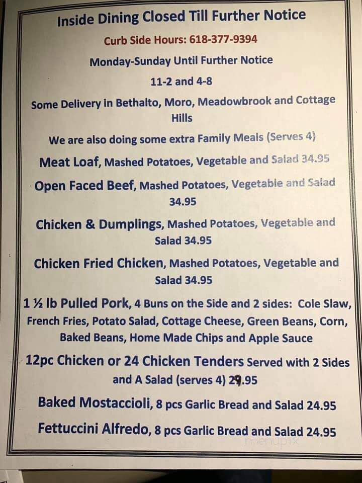 Geno's 140 Club - Bethalto, IL menu_pic