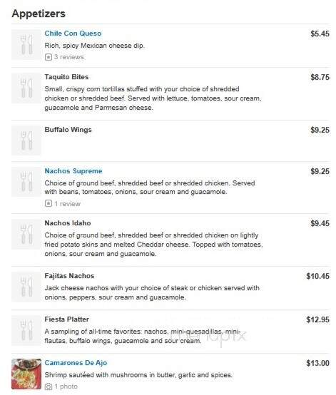 Acapulcos - Franklin, MA menu_pic