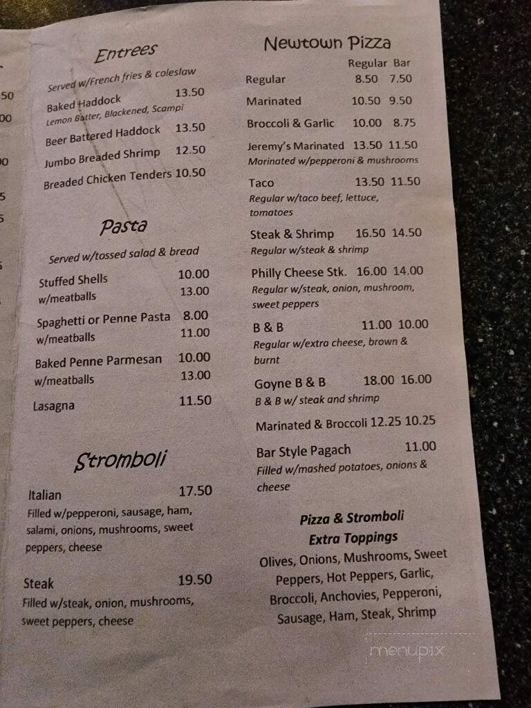Newtown Cafe - Hanover Township, PA menu_pic