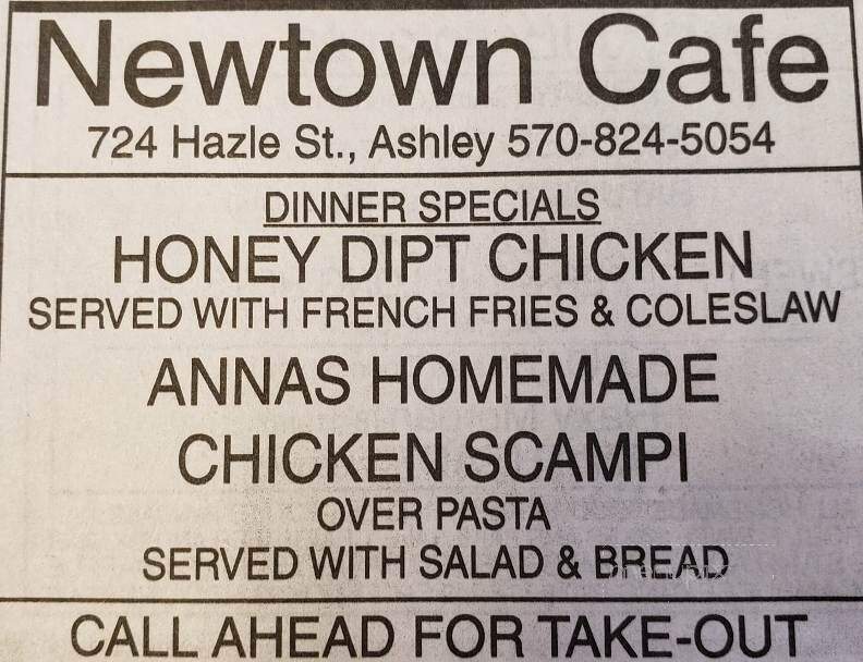 Newtown Cafe - Hanover Township, PA menu_pic