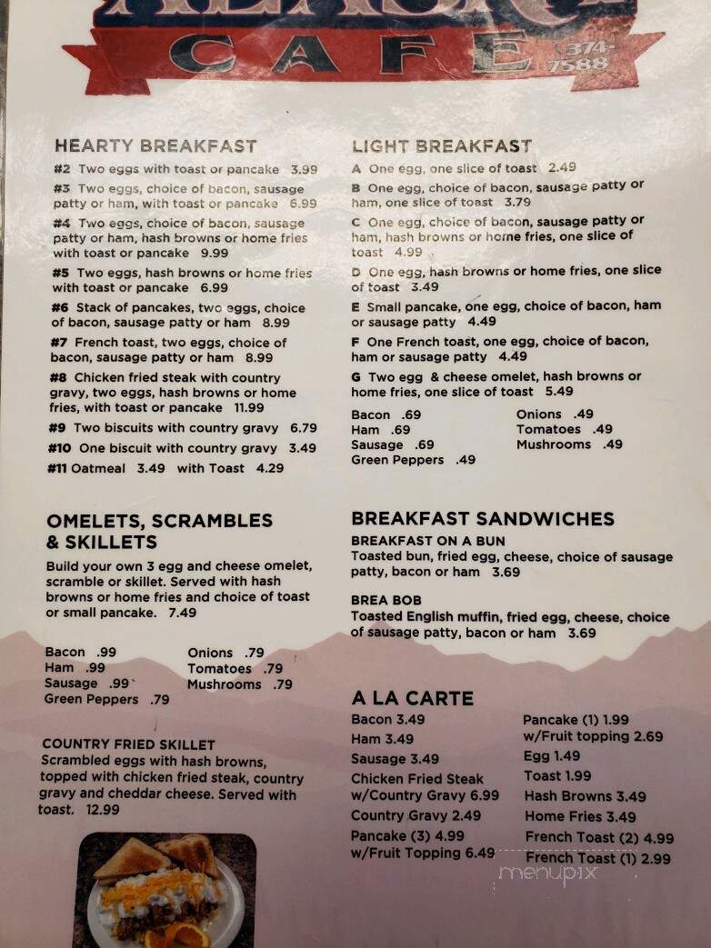 Alaska Cafe - Lemmon, SD menu_pic