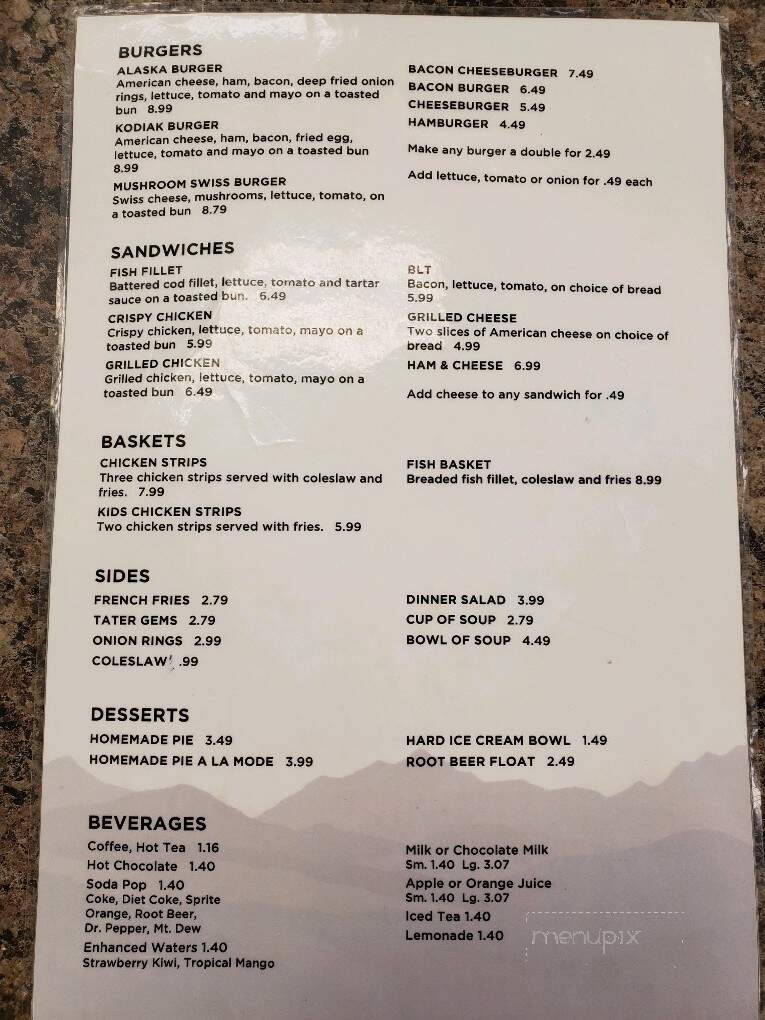 Alaska Cafe - Lemmon, SD menu_pic
