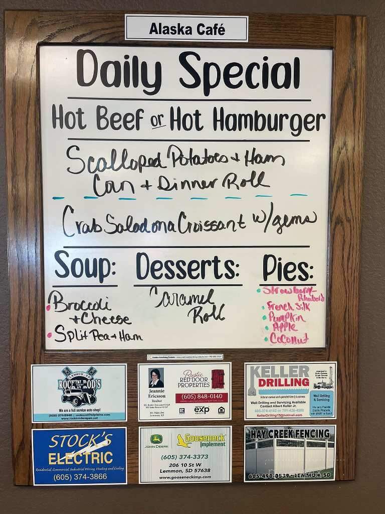 Alaska Cafe - Lemmon, SD menu_pic