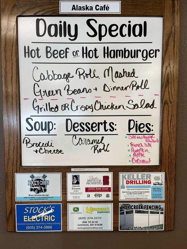 Alaska Cafe - Lemmon, SD menu_pic