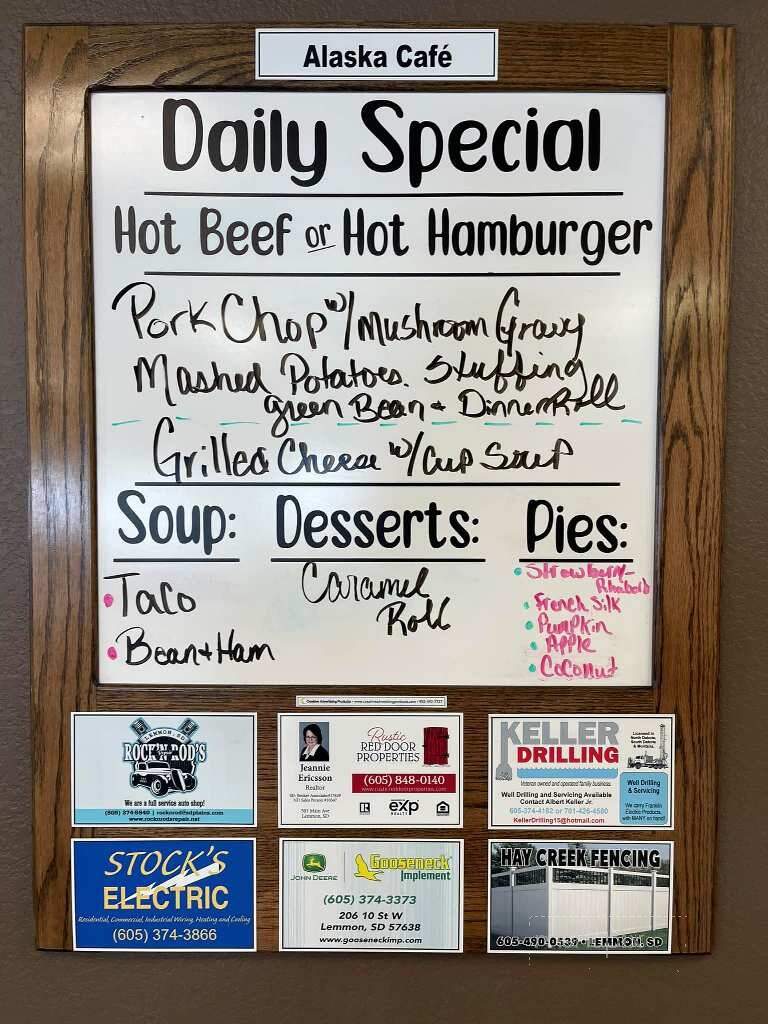 Alaska Cafe - Lemmon, SD menu_pic