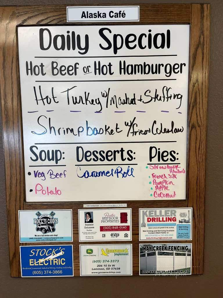 Alaska Cafe - Lemmon, SD menu_pic