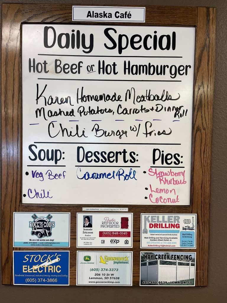 Alaska Cafe - Lemmon, SD menu_pic