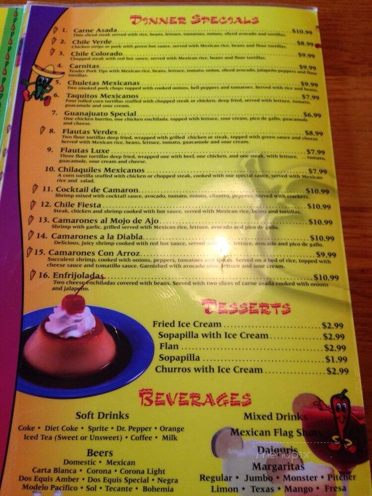 Fiesta Mexicana Restaurant - Lawrenceburg, TN menu_pic