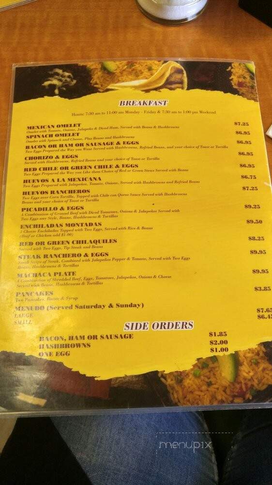 El Rincon De Cortez - El Paso, TX menu_pic