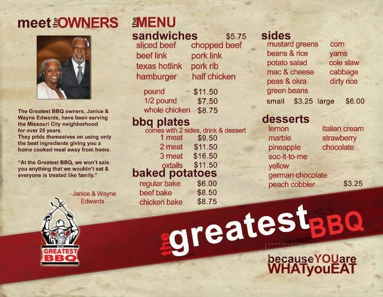 Greatest B-B-Q - Missouri City, TX menu_pic