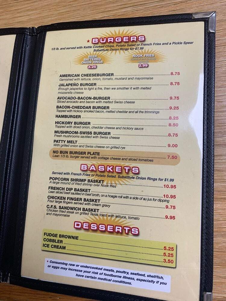 Nook Restaurant - Tomball, TX menu_pic