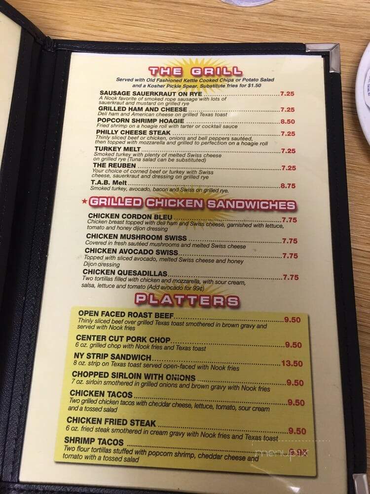 Nook Restaurant - Tomball, TX menu_pic