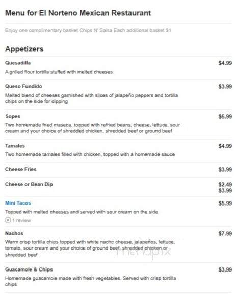 El Norteno Mexican Restaurant - Curtiss, WI menu_pic