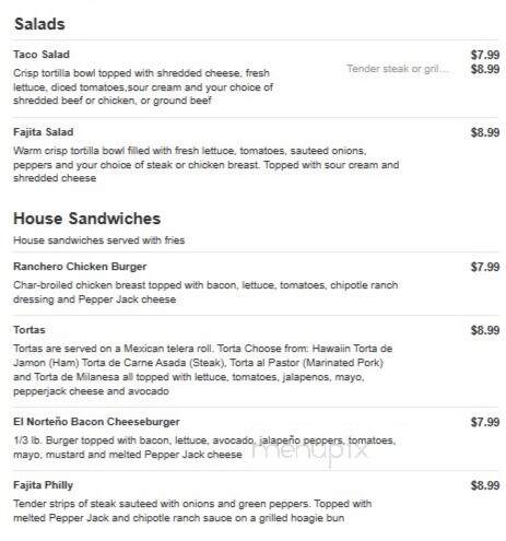 El Norteno Mexican Restaurant - Curtiss, WI menu_pic