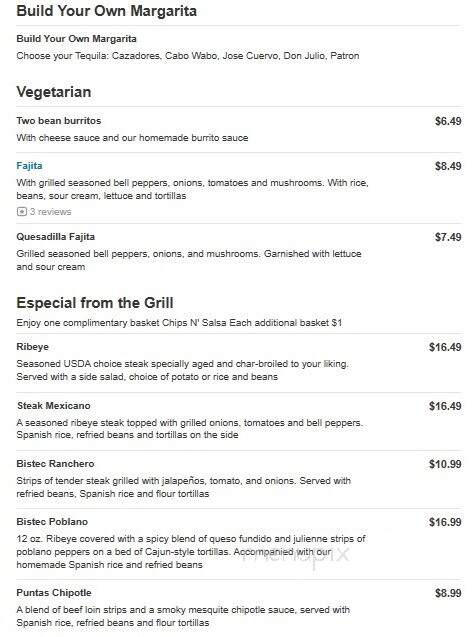 El Norteno Mexican Restaurant - Curtiss, WI menu_pic