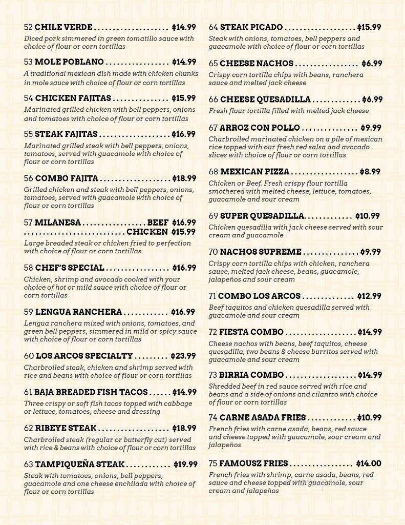 Los Arcos Mexican Food - Palmdale, CA menu_pic