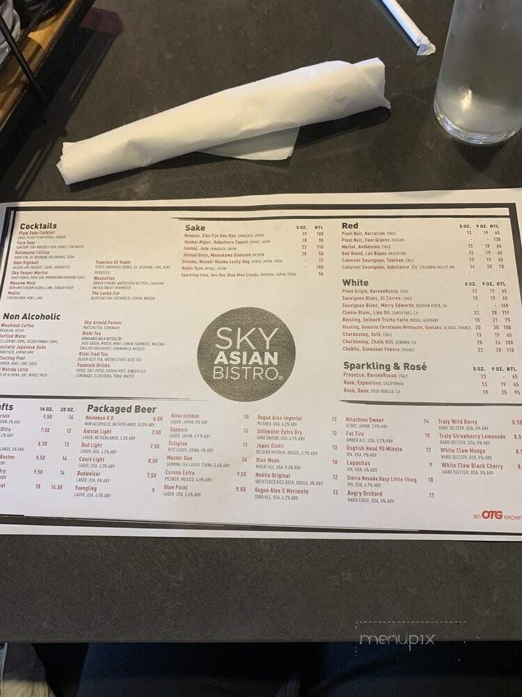 Sky Asian Bistro - Philadelphia, PA menu_pic