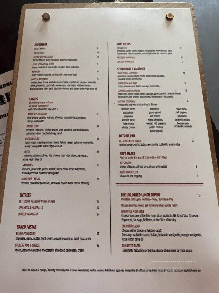 Andolini's Pizzeria - Jenks, OK menu_pic
