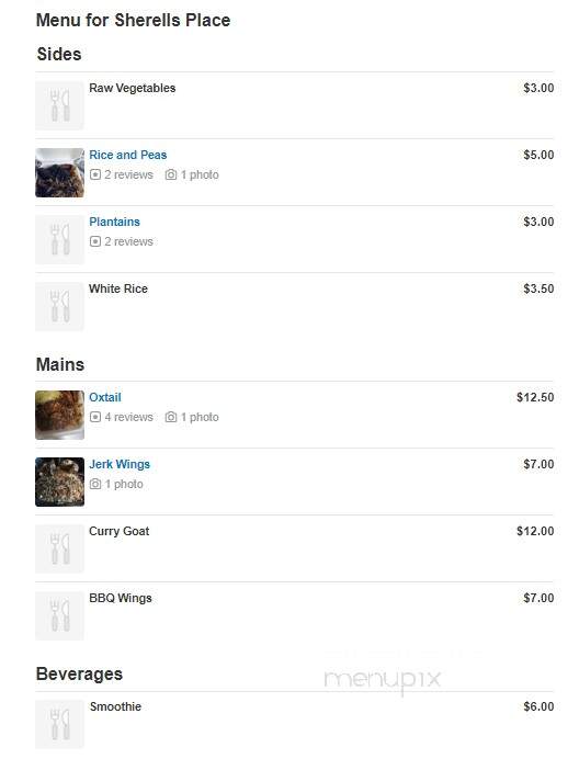 Sherells Place - McDonough, GA menu_pic