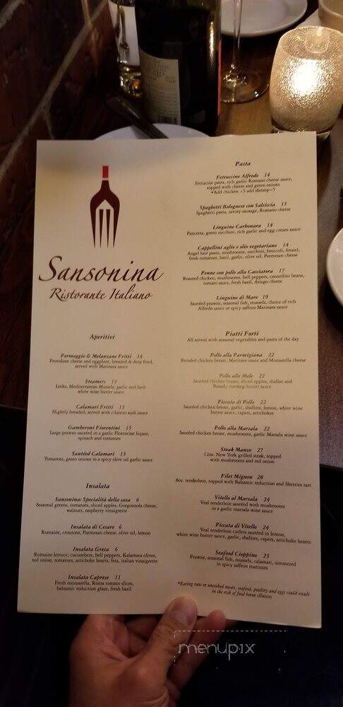 Sansonina Ristorante Italiano - Renton, WA menu_pic