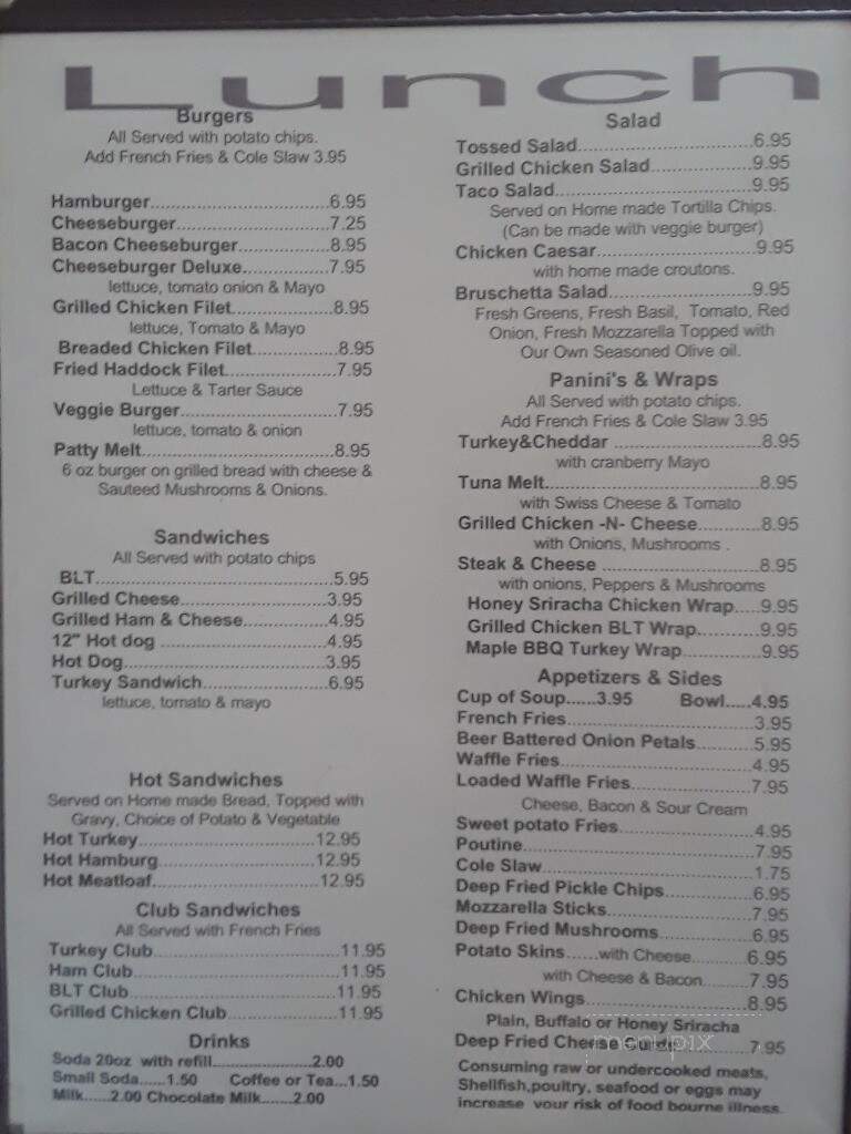 The Junction Restaurant - Troy, VT menu_pic