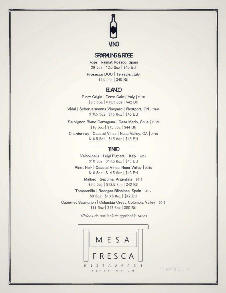 Mesa Fresca - Kingston, ON menu_pic