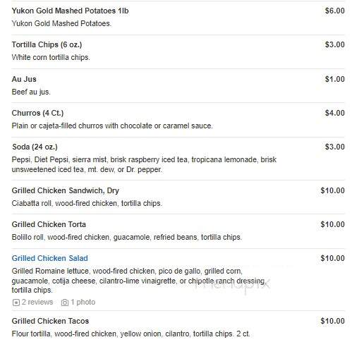 The Tipping Point - Modesto, CA menu_pic
