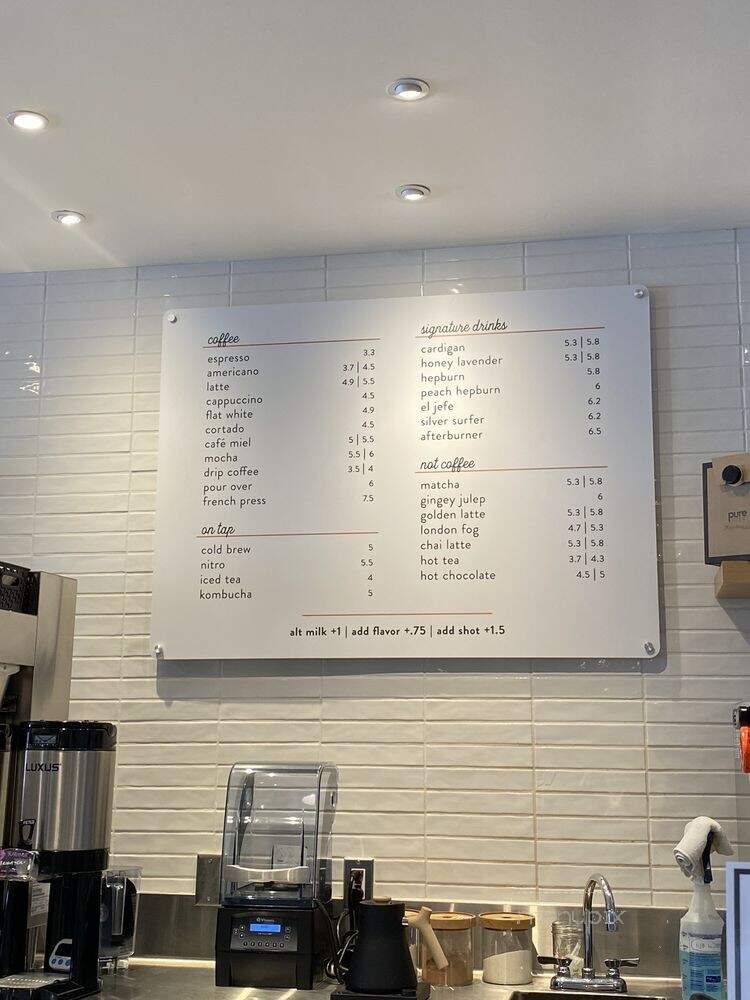 Pure Bean - Manhattan Beach, CA menu_pic