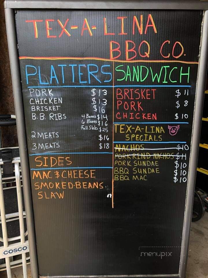 Tex-a-lina BBQ Company - Denver, NC menu_pic