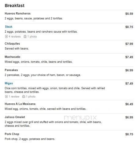 Taqueria El Tapatio - New Braunfels, TX menu_pic