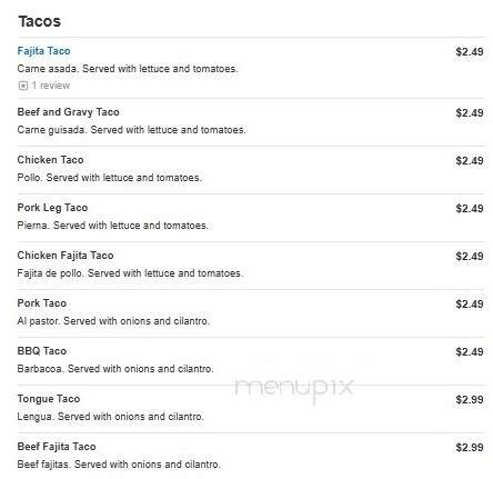 Taqueria El Tapatio - New Braunfels, TX menu_pic