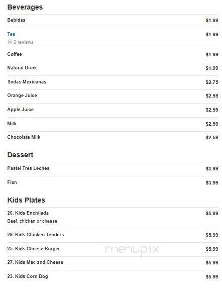 Taqueria El Tapatio - New Braunfels, TX menu_pic