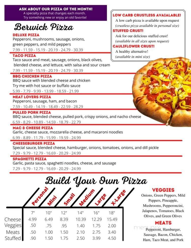 Berwick Pizza - Green Camp, OH menu_pic