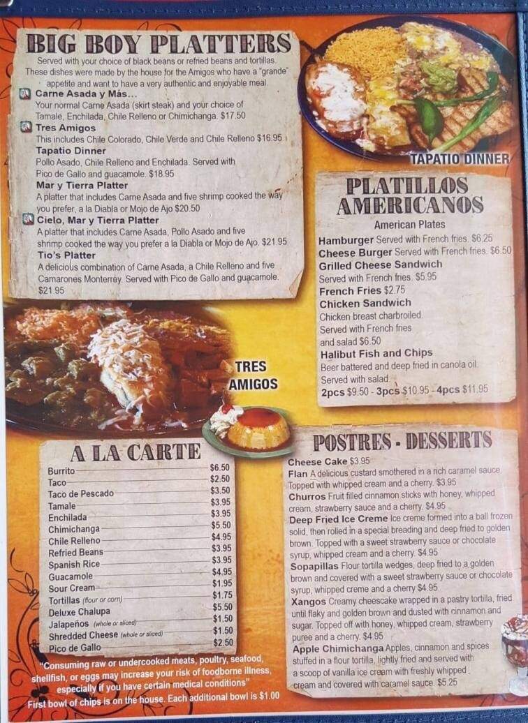 El Tapatio Mexican Restaurant - Coquille, OR menu_pic