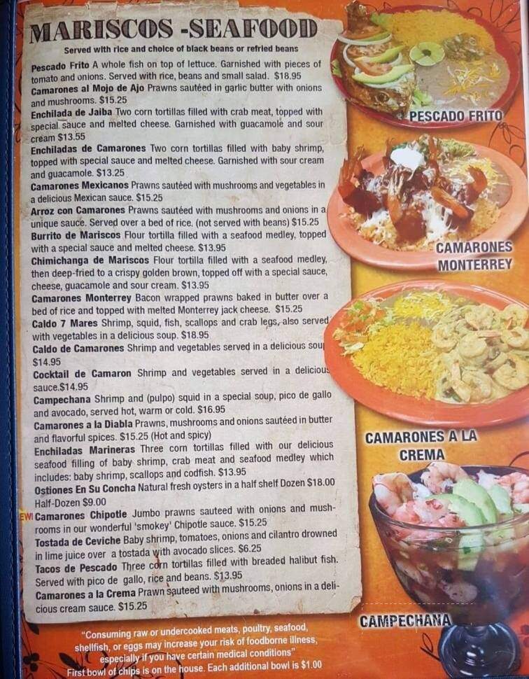 El Tapatio Mexican Restaurant - Coquille, OR menu_pic