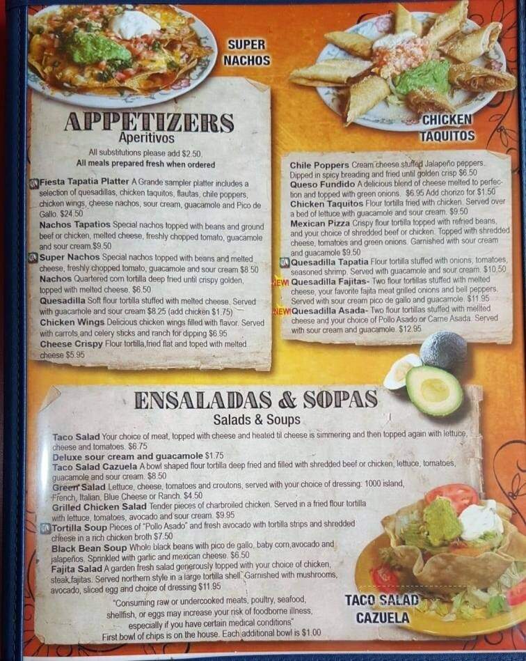 El Tapatio Mexican Restaurant - Coquille, OR menu_pic