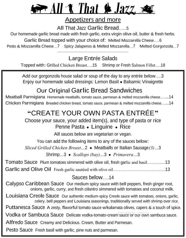 All That Jazz Cafe & Grill - Sunrise, FL menu_pic