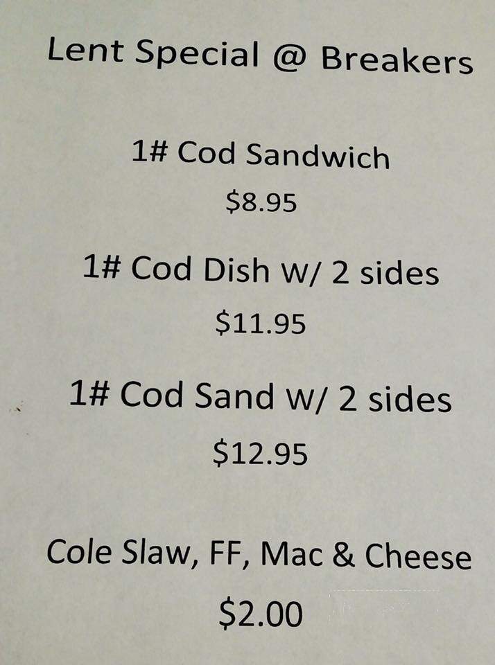 Bakers Backstreet Tavern - Evans City, PA menu_pic
